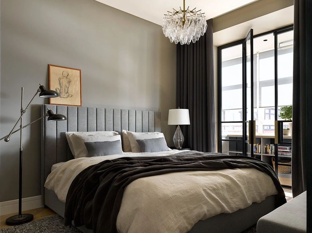 营造轻奢之美！88㎡高级灰风格气质公寓设计装修效果图片_2