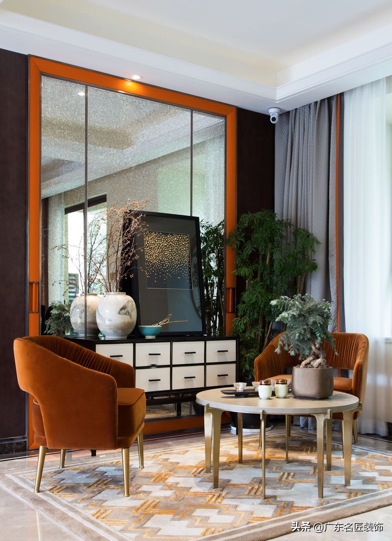 406m²轻奢风别墅，不一样的橙色，老板给豪宅也配上了“爱马仕”装修效果图片_7