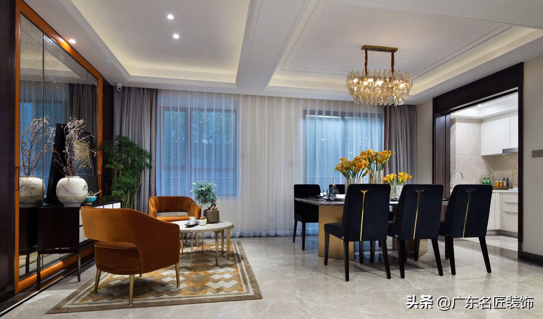 406m²轻奢风别墅，不一样的橙色，老板给豪宅也配上了“爱马仕”装修效果图片_6