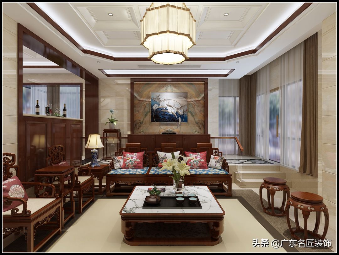 356m²新中式豪宅，盛世门庭，古典的低调与奢华装修效果图片_9