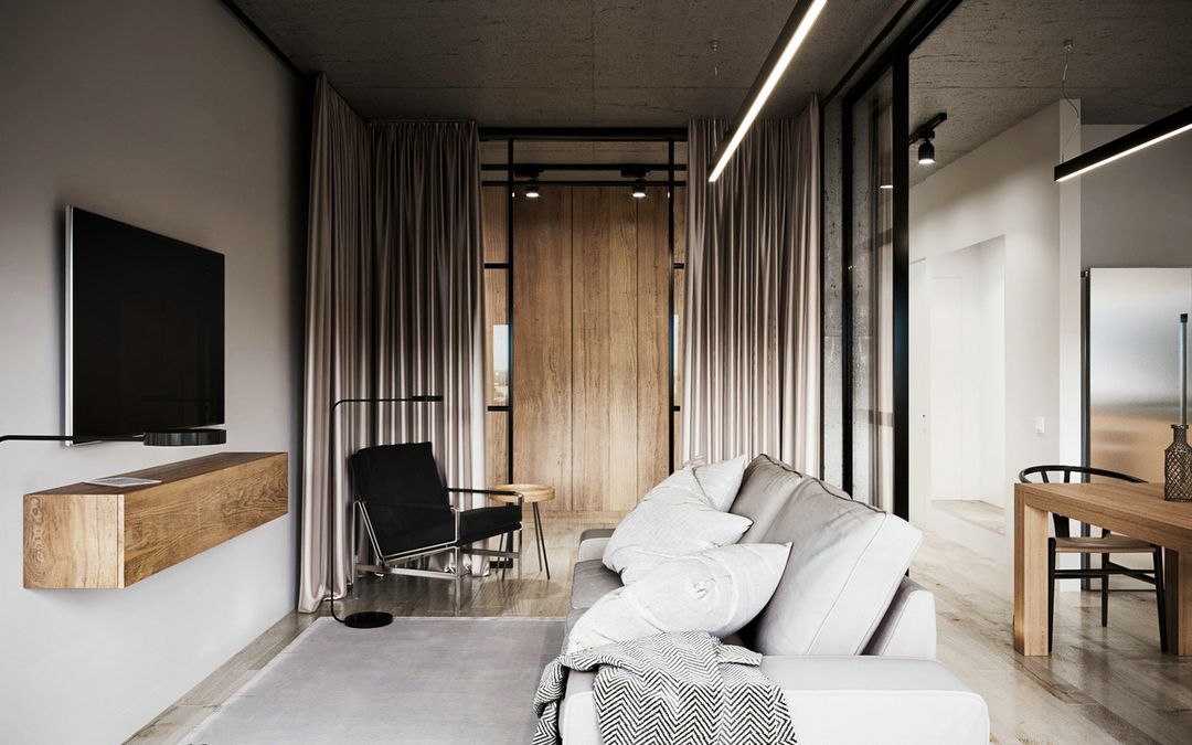 「家居设计」 俄罗斯工业风小户型公寓-室内设计装修效果图片_9