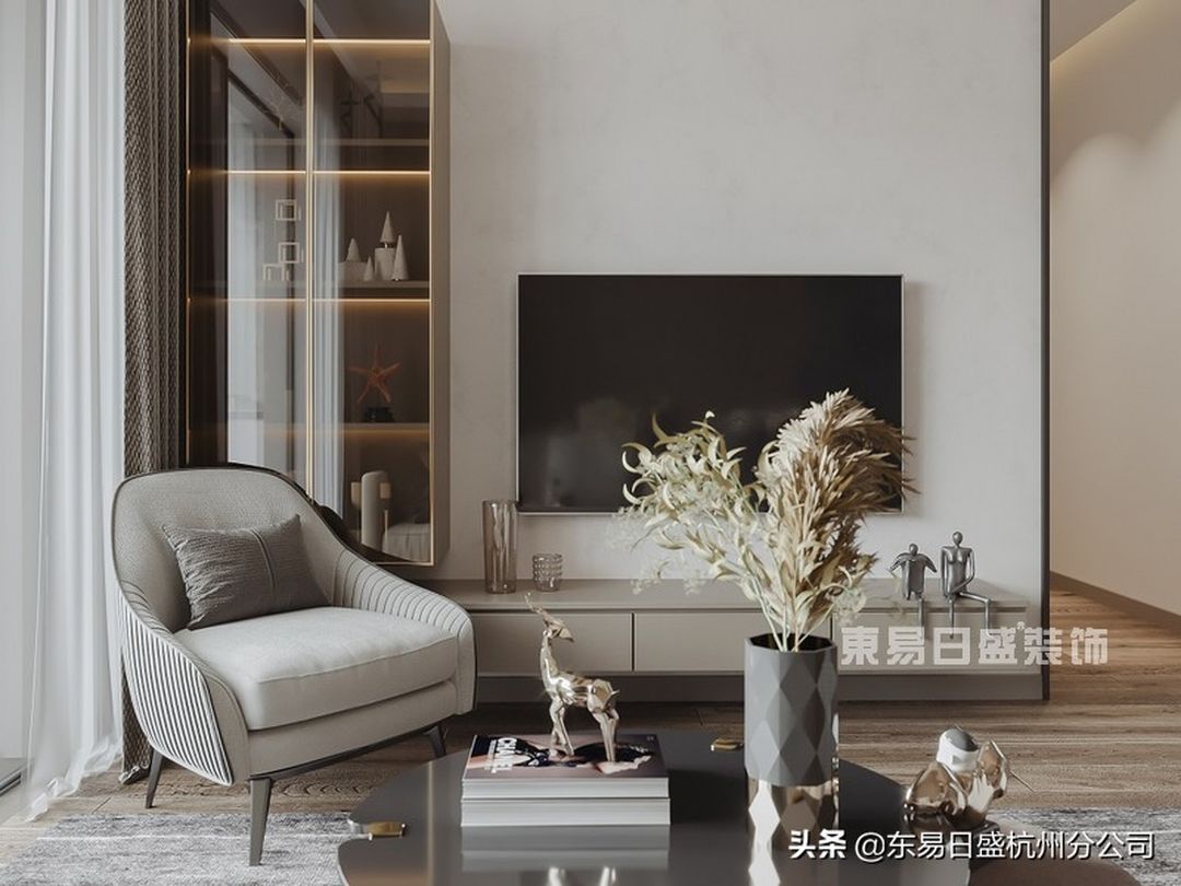 90㎡现代风装修，玫瑰色温柔浪漫的家装修效果图片_2