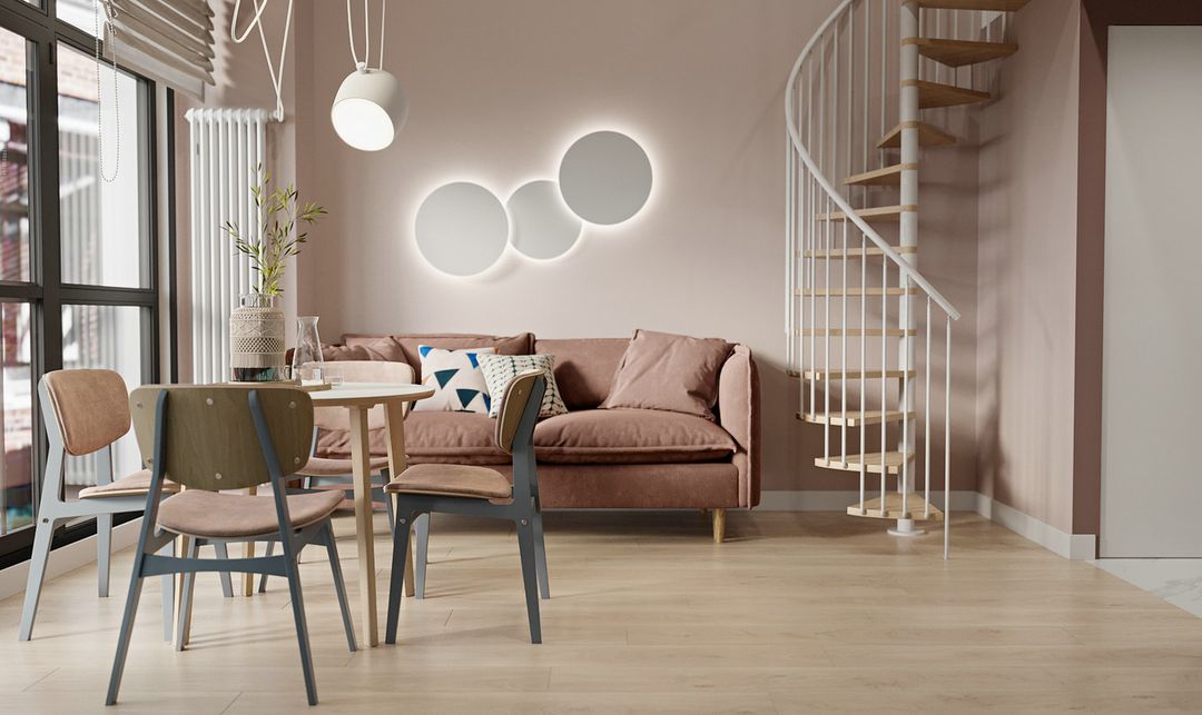 「家居设计」北欧橡皮粉LOFT设计装修效果图片_1