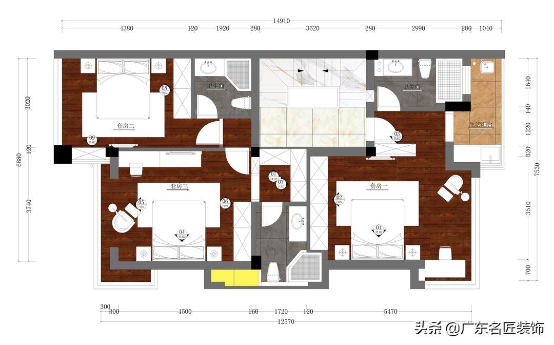 356m²新中式豪宅，盛世门庭，古典的低调与奢华装修效果图片_12