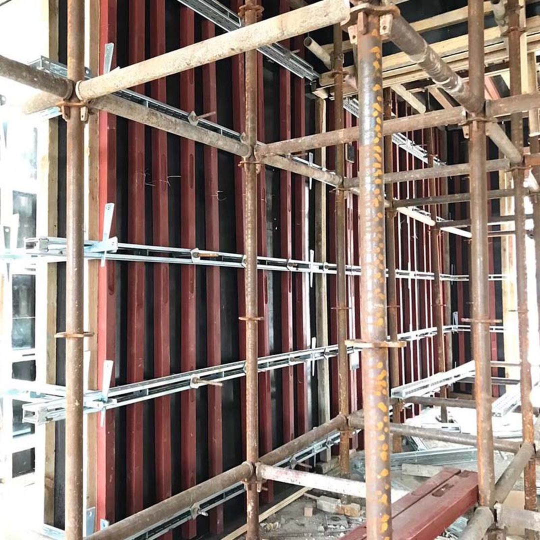 方钢背楞墙模板加固体系装修效果图片_3