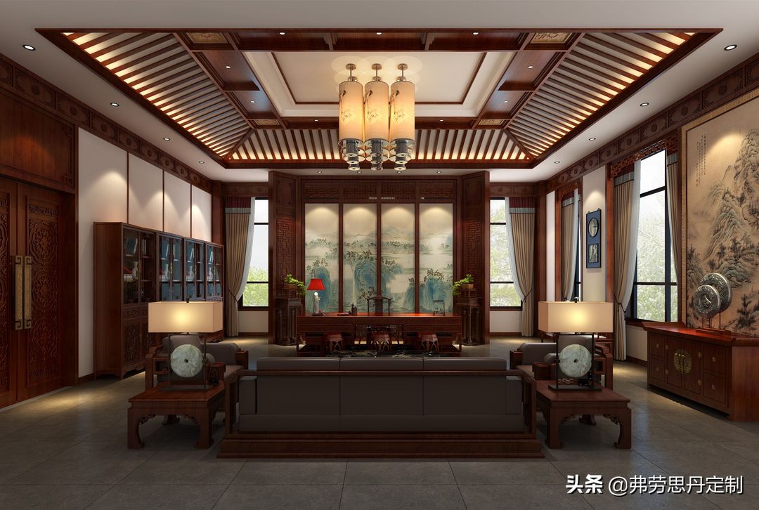 原木护墙板-实木护墙板装修效果图-弗劳思丹定制装修效果图片_3