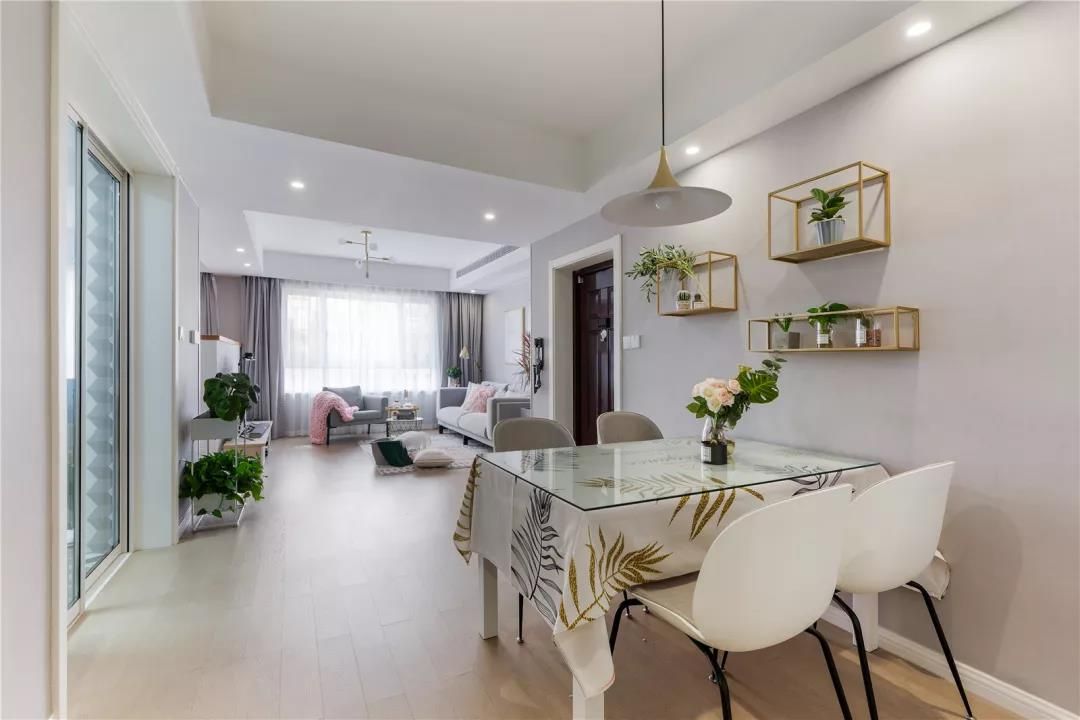 110㎡北欧风，暖色调的粉系主题，营造出温馨又浪漫优雅的空间装修效果图片_6