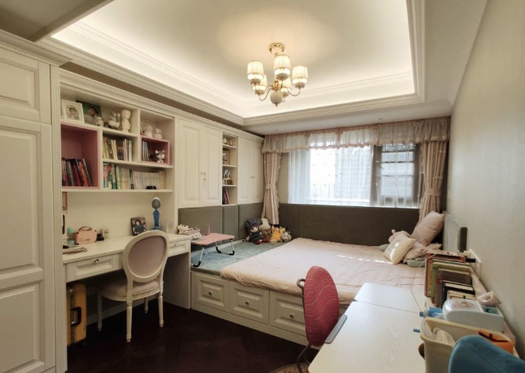 儿童房新式风的开放式收纳格，把孩子喜欢的都展示出来装修效果图片_5