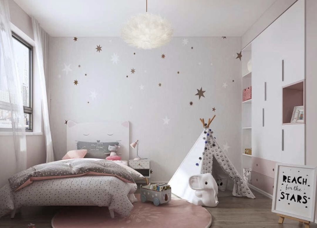 儿童房新式风的开放式收纳格，把孩子喜欢的都展示出来装修效果图片_11