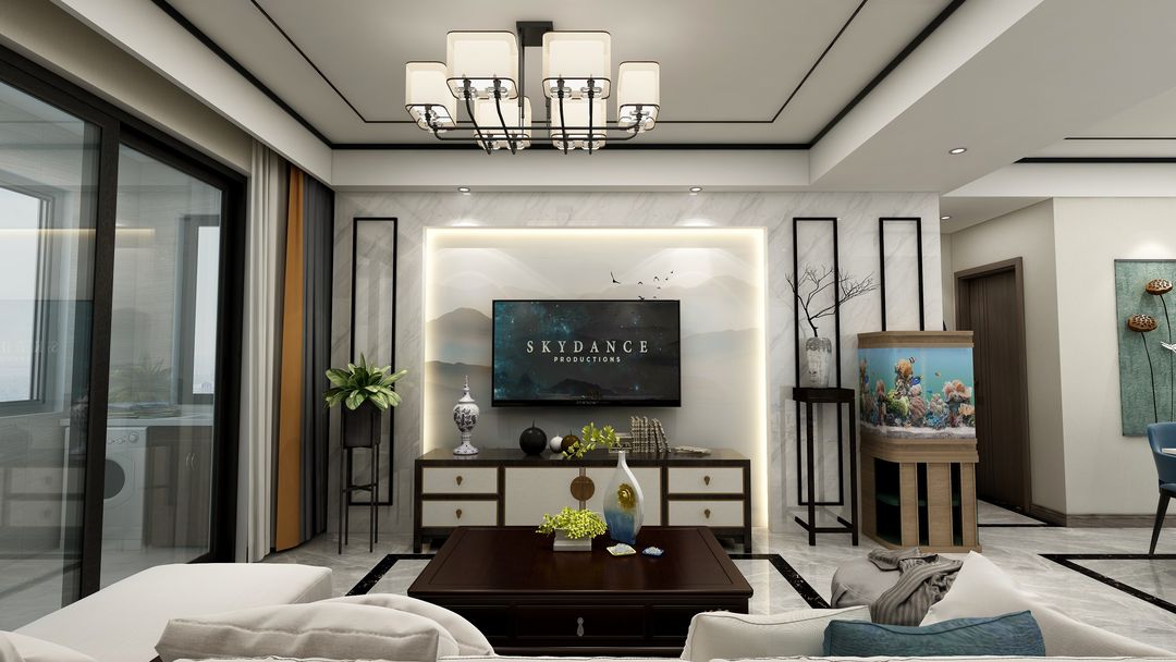 135 m² 新中式风格，四室两厅，半包6万，户型相似的可以参考装修效果图片_4