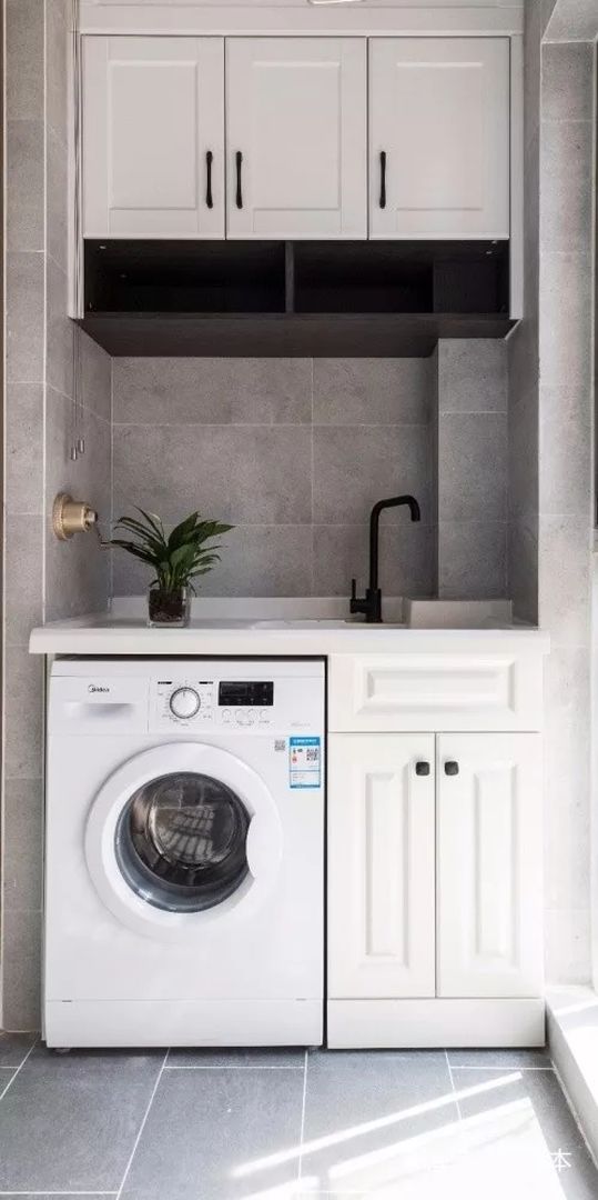 33张阳台洗衣机柜搭配，总有一款适合你家阳台装修效果图片_28