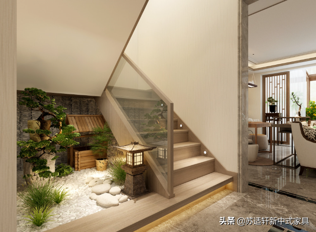 新中式风格别墅装修效果 实木家具定制分享装修效果图片_5