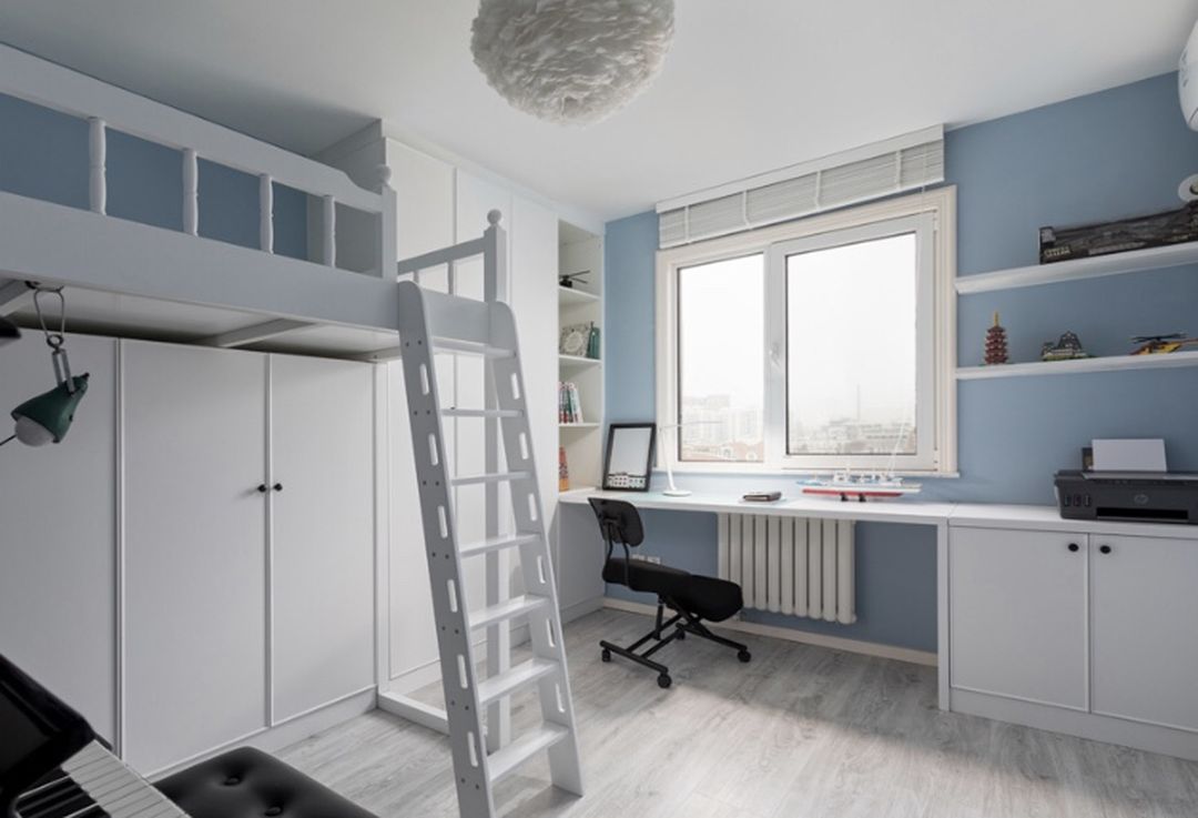 儿童房新式风的开放式收纳格，把孩子喜欢的都展示出来装修效果图片_1