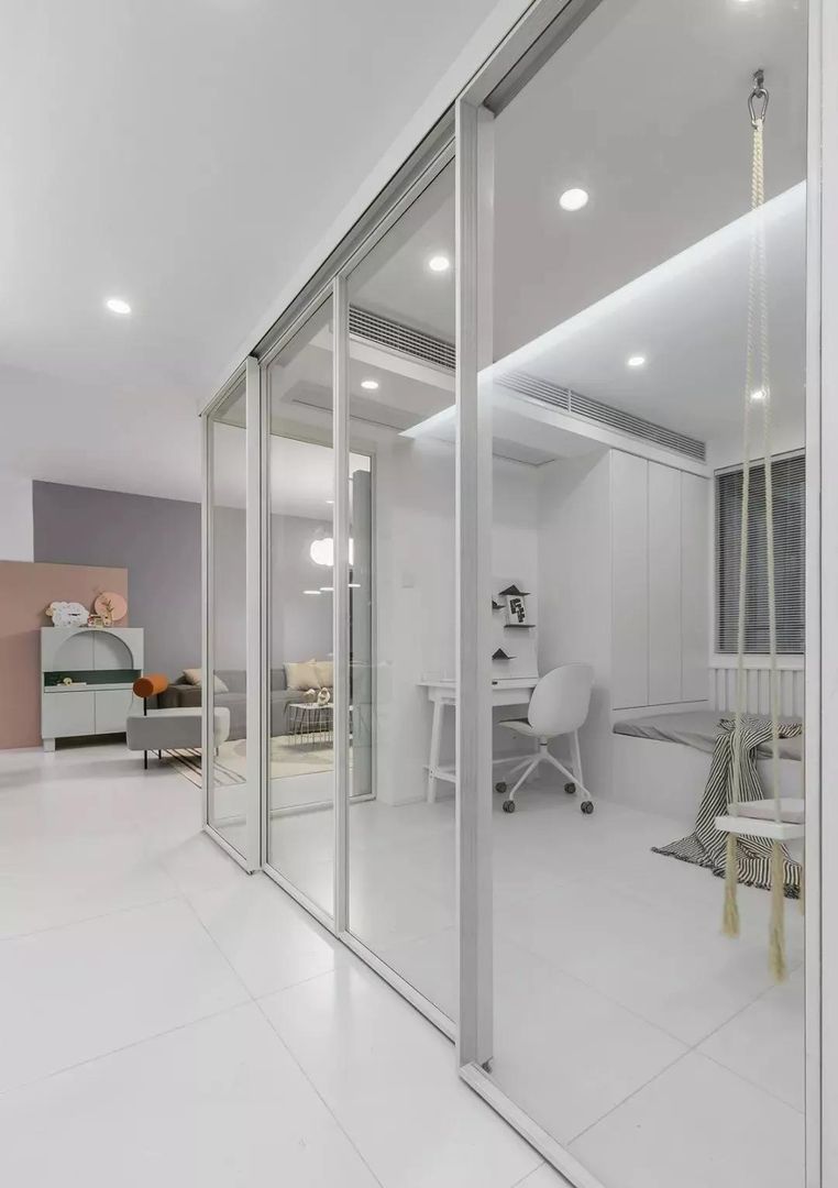 108m²北欧风，卫生间这粉色背景墙也太美了吧装修效果图片_8