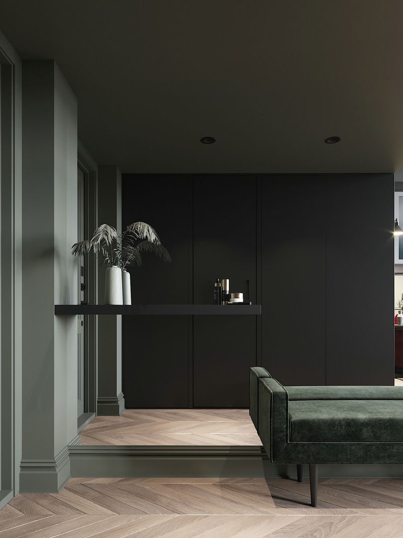 「家居设计」超精致的北欧loft小公寓 | 红绿色系的经典搭配装修效果图片_12