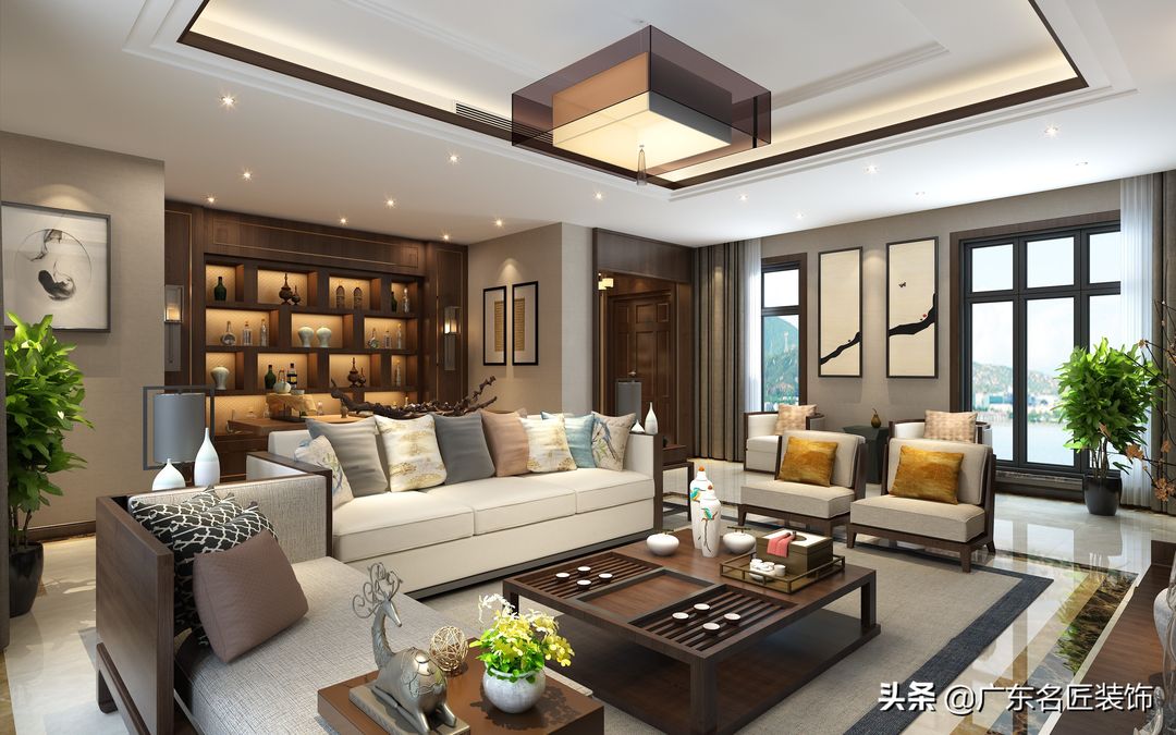 129m²原木轻奢大宅，大气到让人尖叫装修效果图片_1