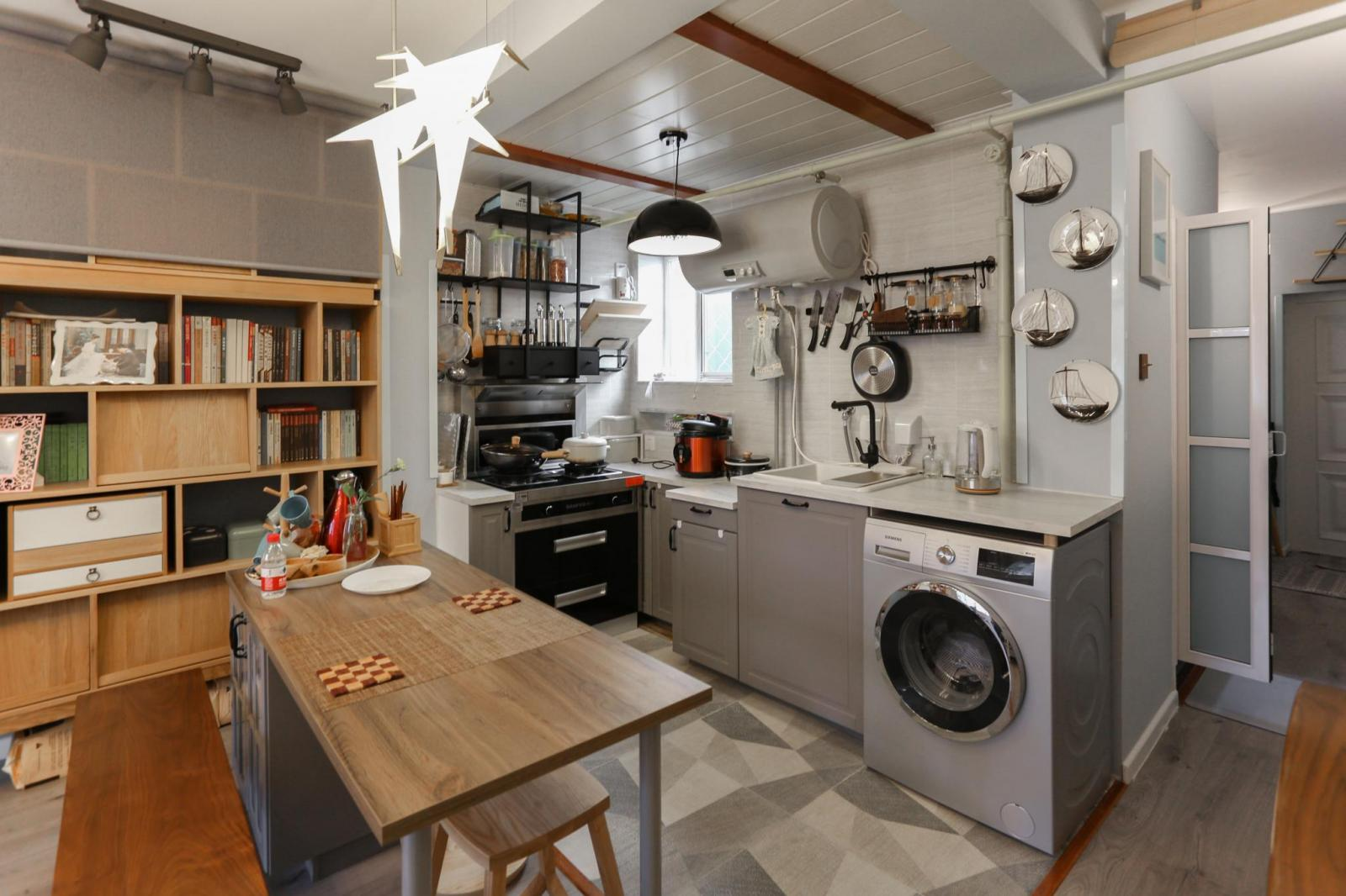 餐厅收纳灵感图，台面无物就是这样的