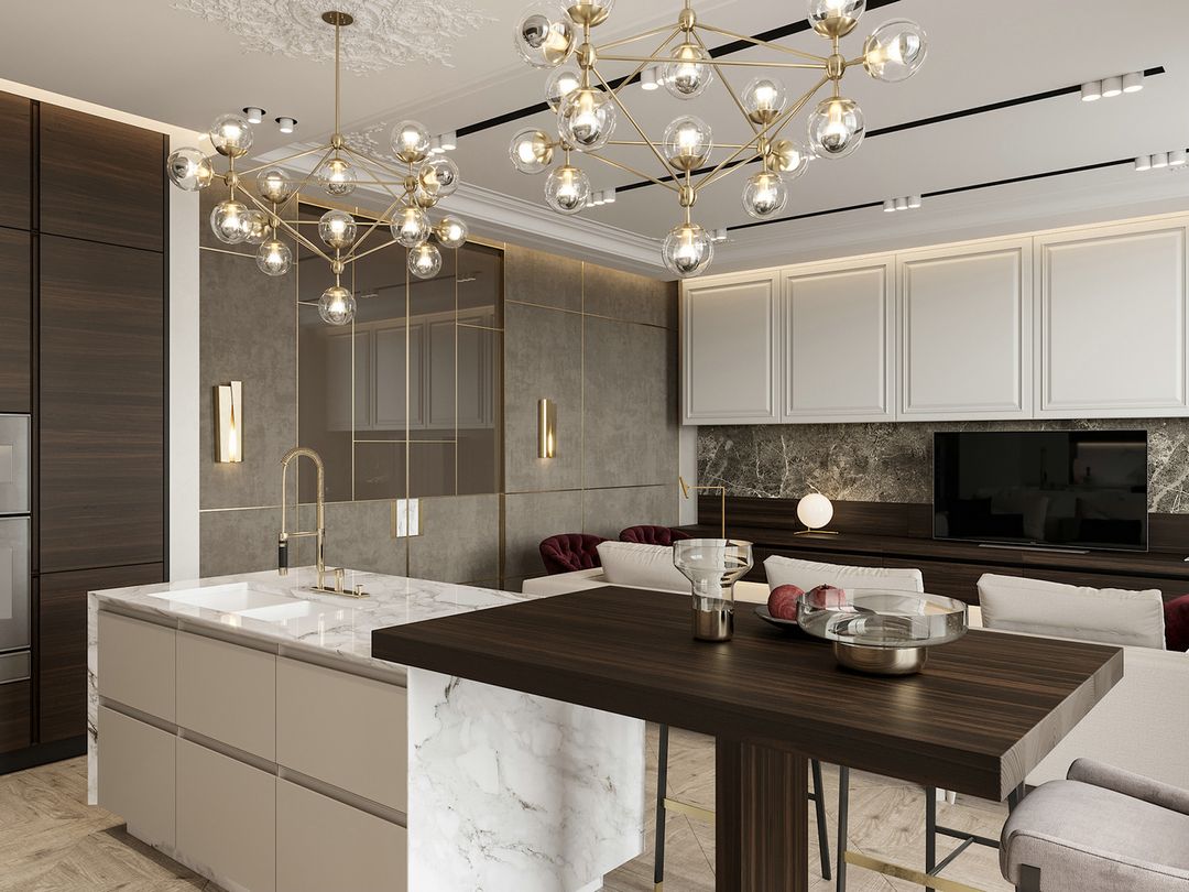 现代欧式居所，理石质感的优雅装修效果图片_11