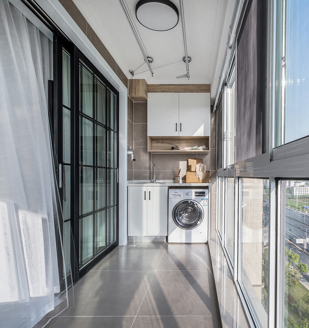 21张洗衣机+收纳柜搭配设计，这样的阳台才实用
