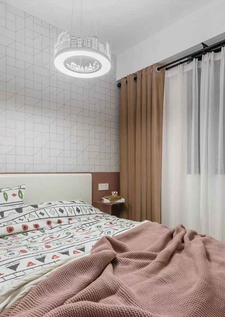108m²北欧风，卫生间这粉色背景墙也太美了吧装修效果图片_12