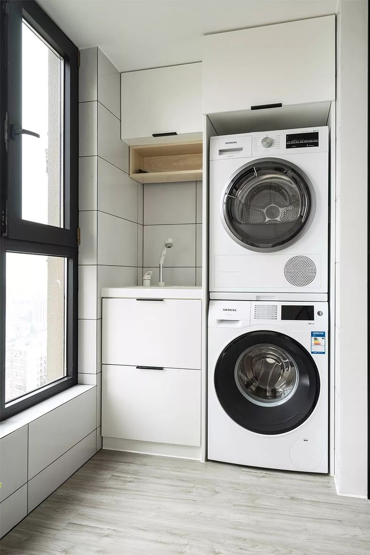 33张阳台洗衣机柜搭配，总有一款适合你家阳台装修效果图片_10