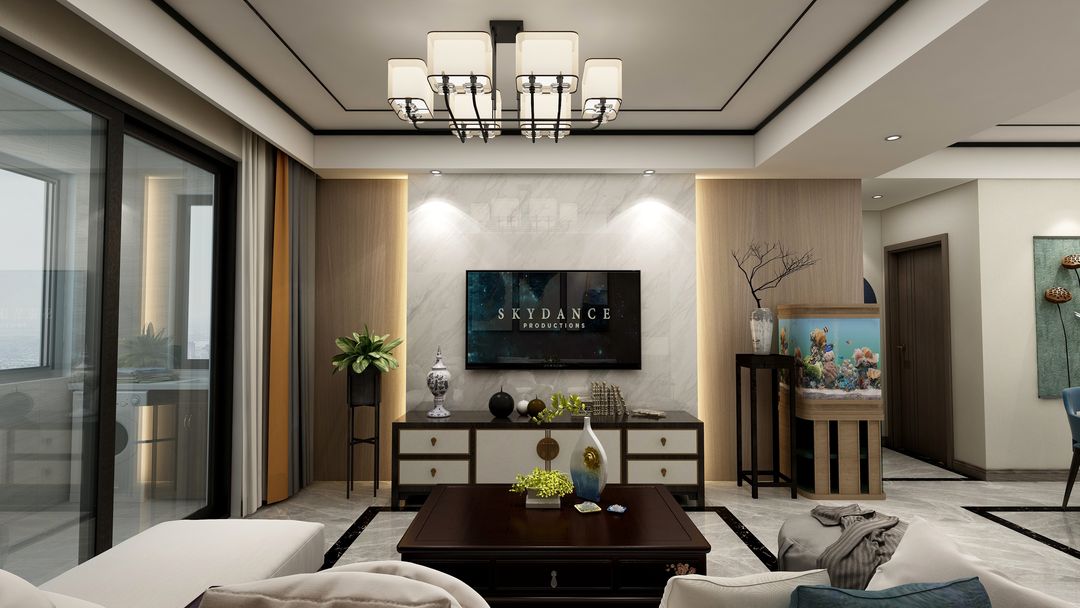 135 m² 新中式风格，四室两厅，半包6万，户型相似的可以参考装修效果图片_2