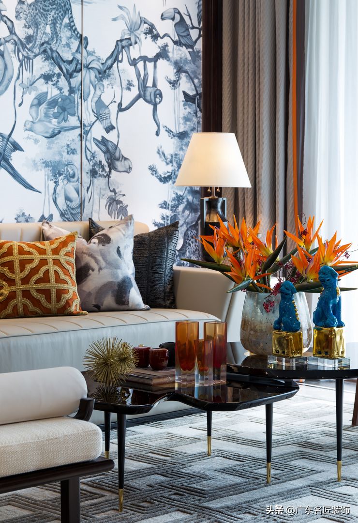 406m²轻奢风别墅，不一样的橙色，老板给豪宅也配上了“爱马仕”装修效果图片_3