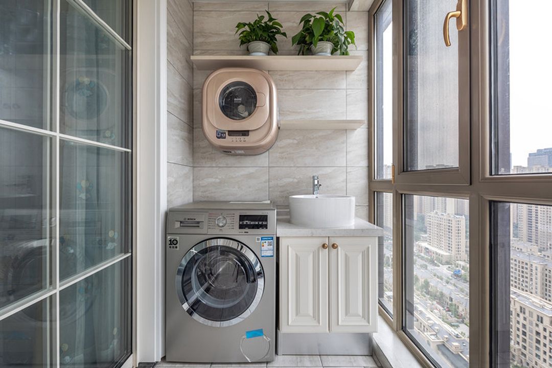 21张洗衣机+收纳柜搭配设计，这样的阳台才实用装修效果图片_4