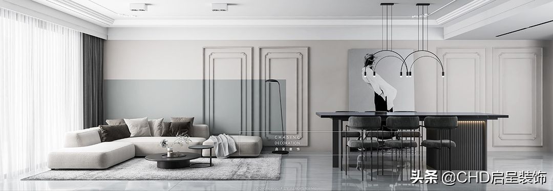 CHASING DESIGN 启呈 | 广州番禺·祈福缤纷汇 现代美式装修案例装修效果图片_1