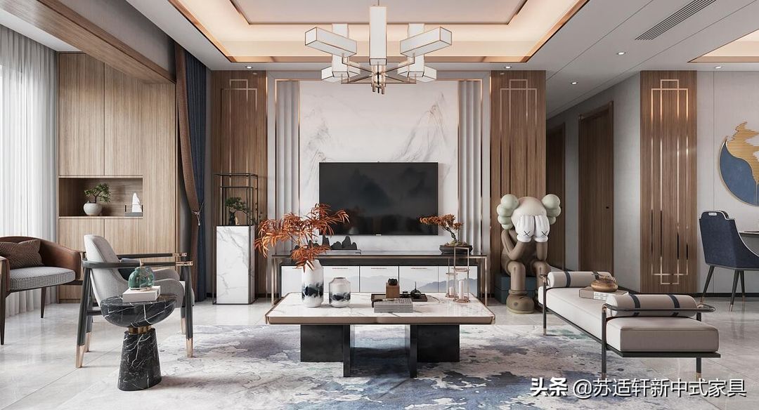 新中式风格家装 全屋家具定制效果图分享装修效果图片_1