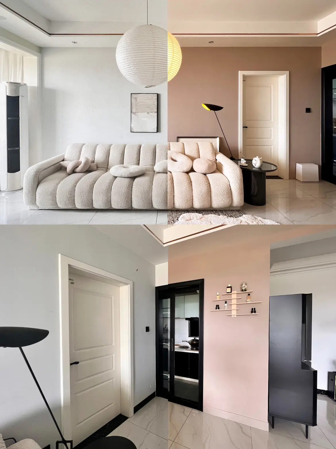 墙面改色对比，入住1500天，冷白变奶茶图片_1