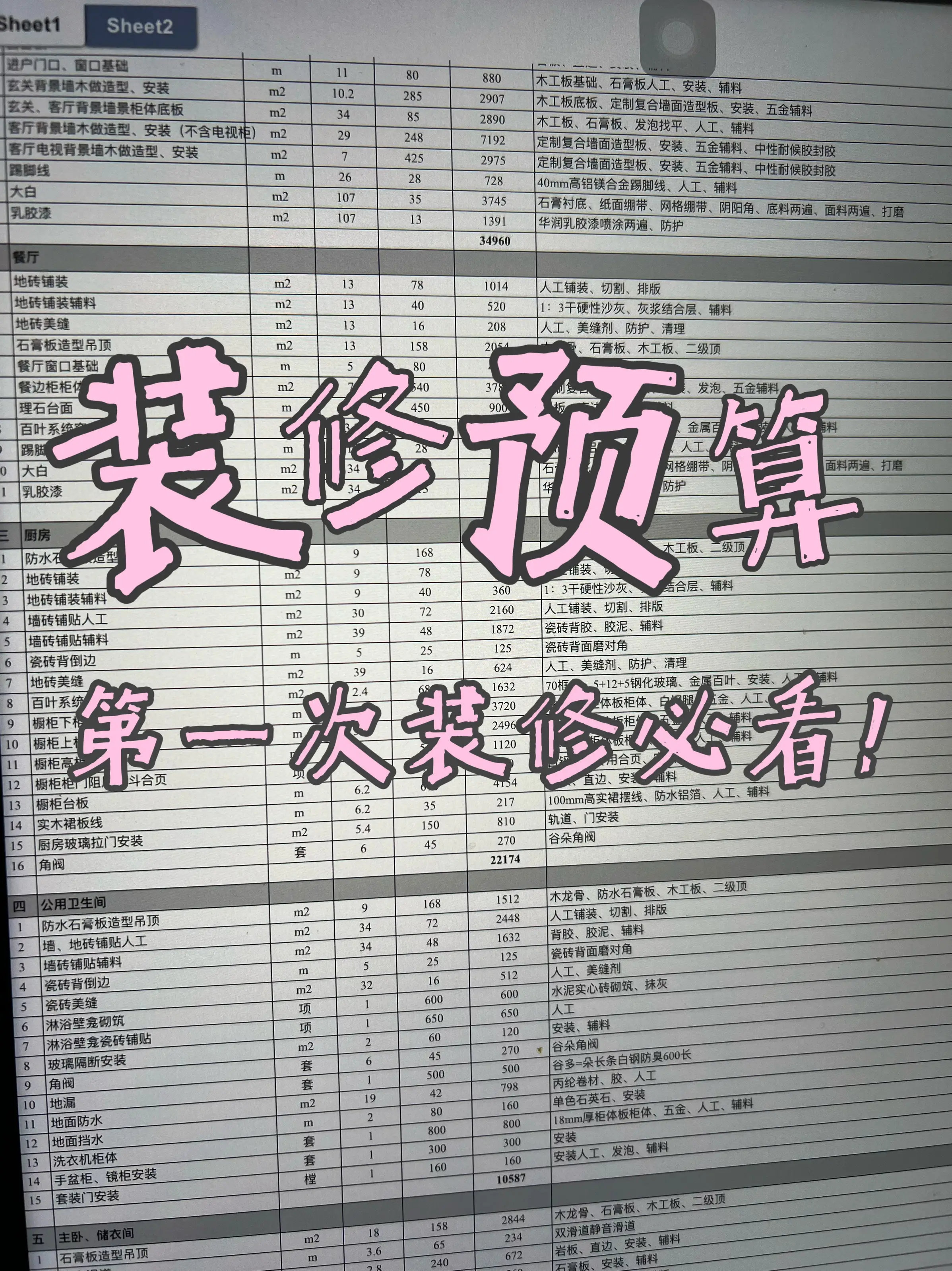 装修新手必看，教你如何做装修预算！👀