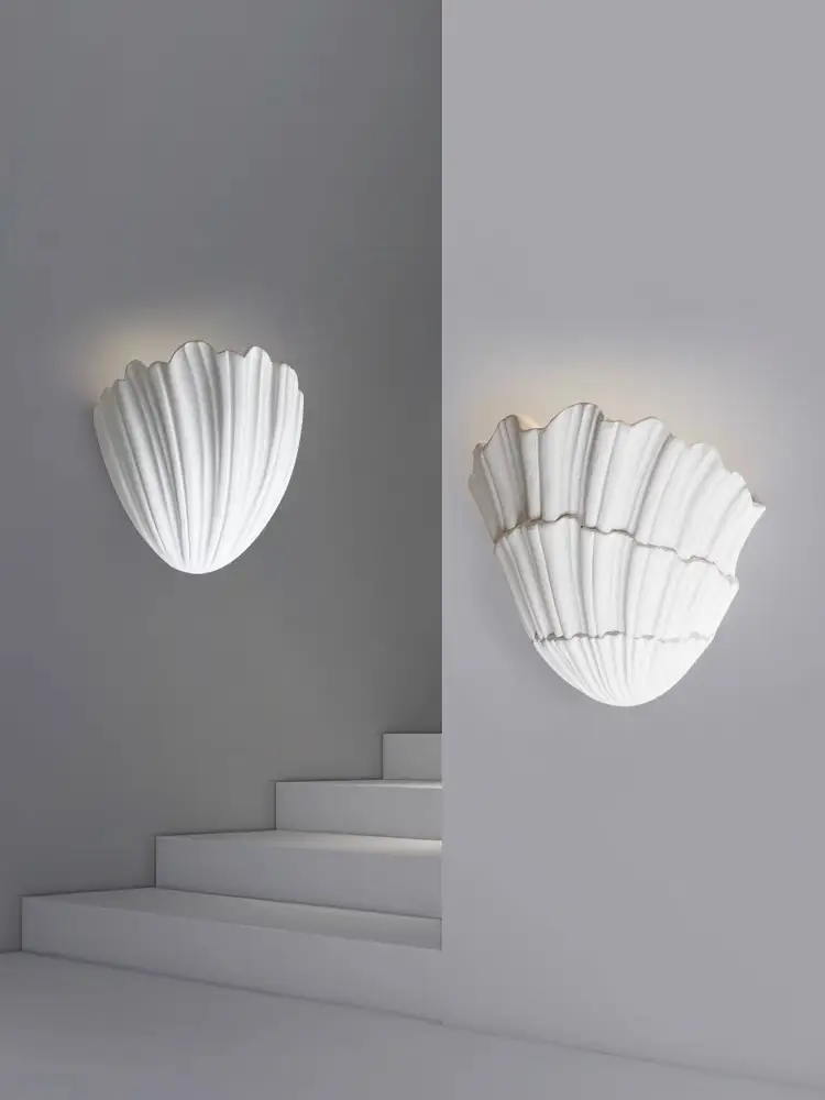 北欧后现代客厅书房卧室床头贝壳壁灯图片_2