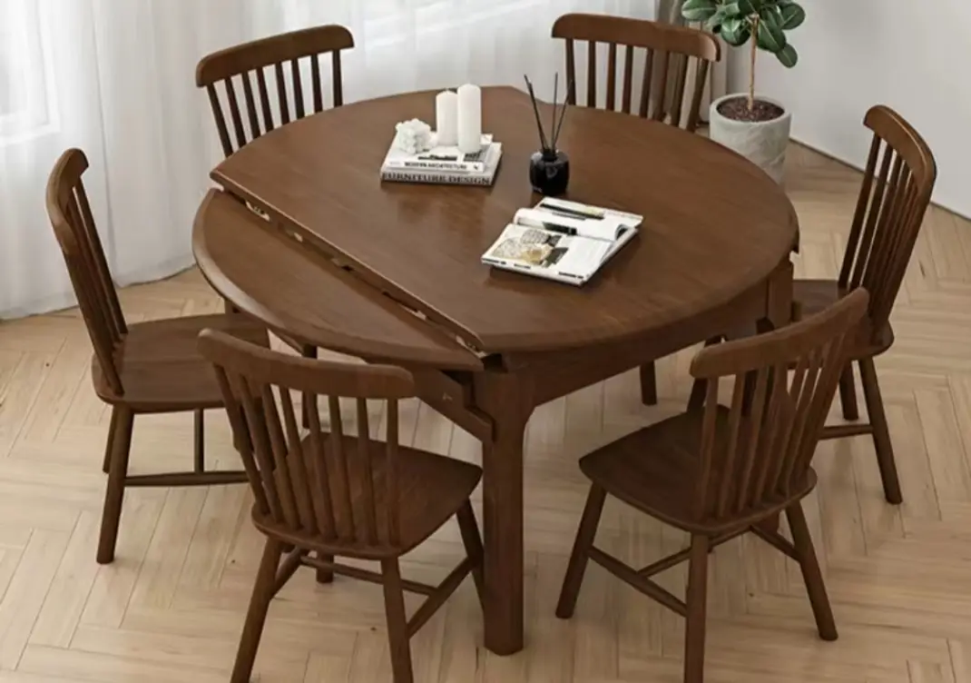 餐桌折叠可伸缩圆桌图片_0