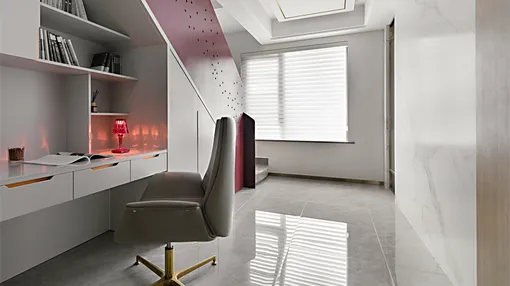 159㎡轻奢风，楼梯间收纳改造，做书房还当背景墙！