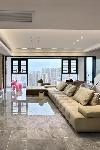 中路雅苑|214㎡现代简约楼中楼，释放灯光秀！