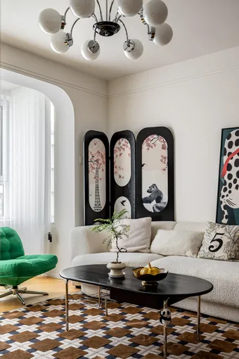 100m&sup2;法式复古私邸，奶油色绘开放式厨房+餐吧台！