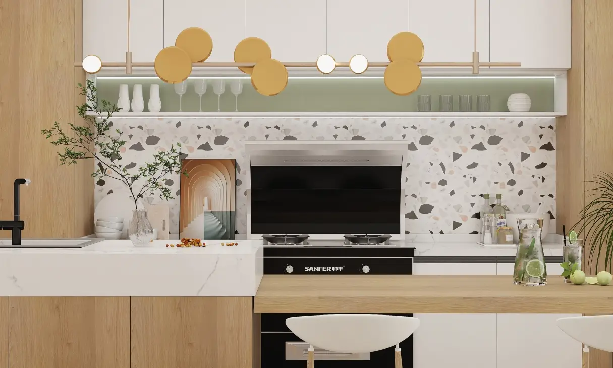 餐厨一体岛台设计：时尚后现代主义家居美学图片_3