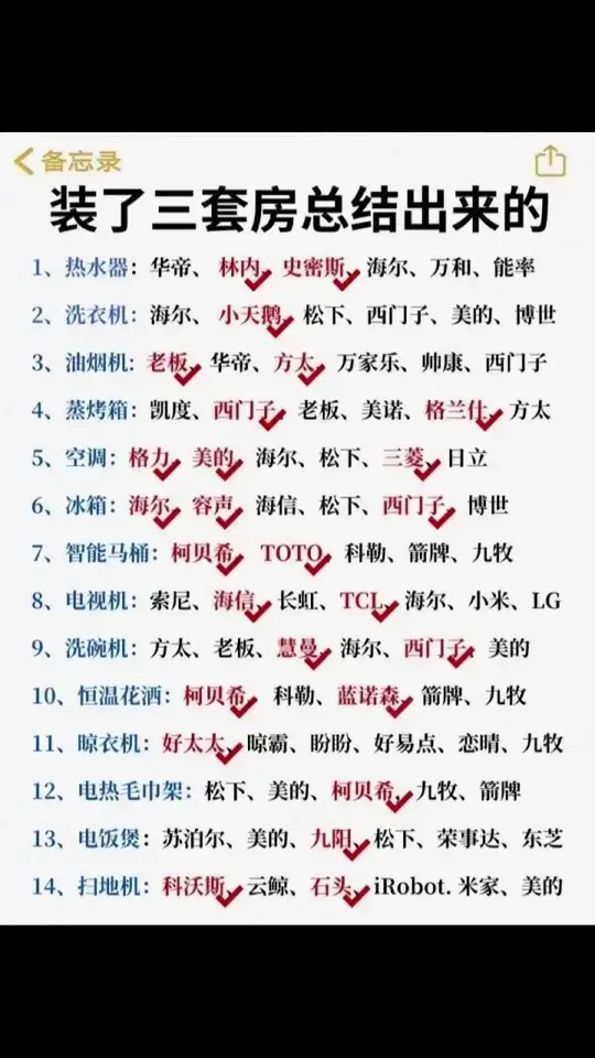 三套房的经验总结🔥家电品牌千万别乱买